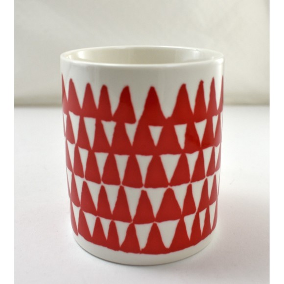 Starbucks Red Triangle Trees Mug - 2016 Starbucks Holiday Coffee Cup 12 fl oz - Picture 2 of 6